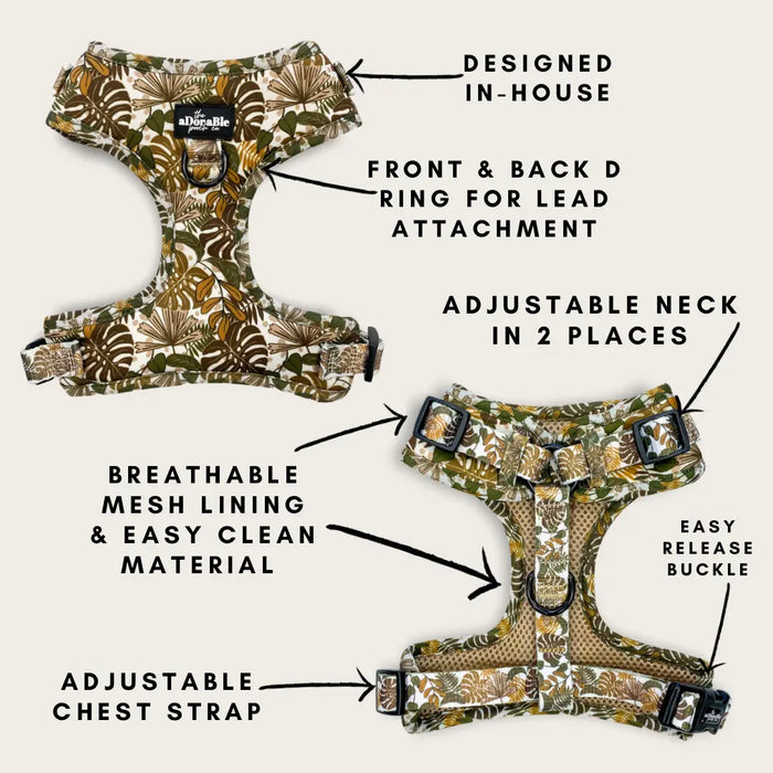 Adjustable Dog Harness - In The Jungle